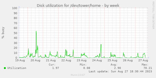 Disk utilization for /dev/tower/home